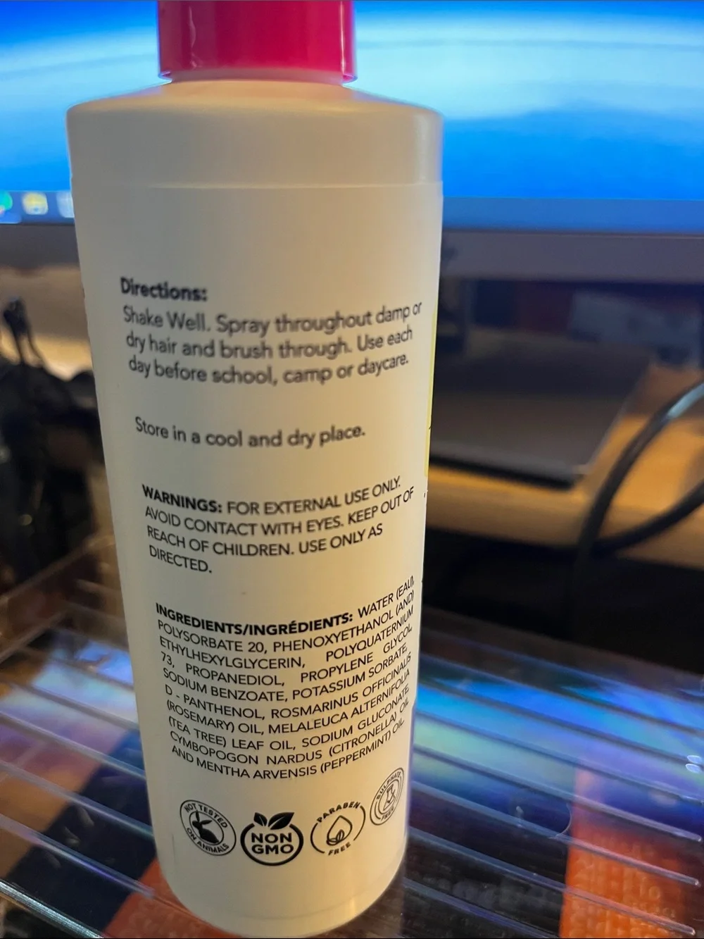 Kids Rosemary Hair Protection Spray - Pink Cap